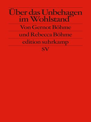 cover image of Über das Unbehagen im Wohlstand